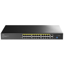 Cudy FS1026PS1 24 portu PoE+ slēdzis ar 2 Gigabit portiem un 1 SFP slotu, 300W, nepārvaldāms