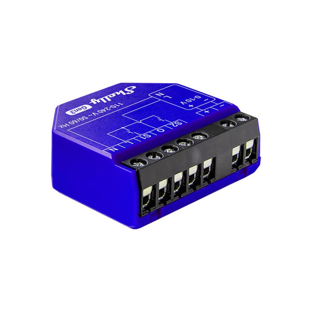 Shelly PM Gen3 drimmeri valgustuse kontroller 0/1-10V, WiFi/Bluetooth