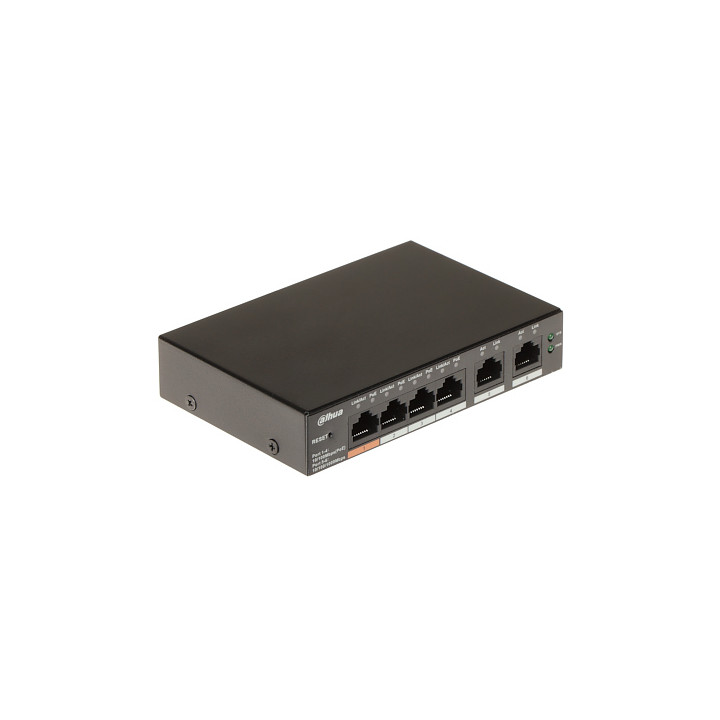 Dahua CS4006-4ET-60 6 portu mākoņa pārvaldīts galddatora PoE slēdzis ar 4 PoE portiem, 60W budžets