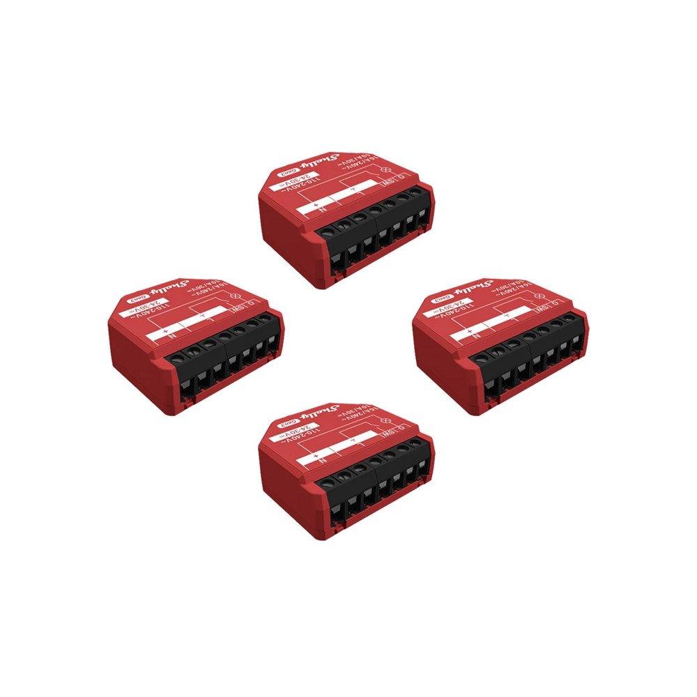 Shelly 1PM Gen3 rinkinys is 4 WiFi / Bluetooth valdikliu