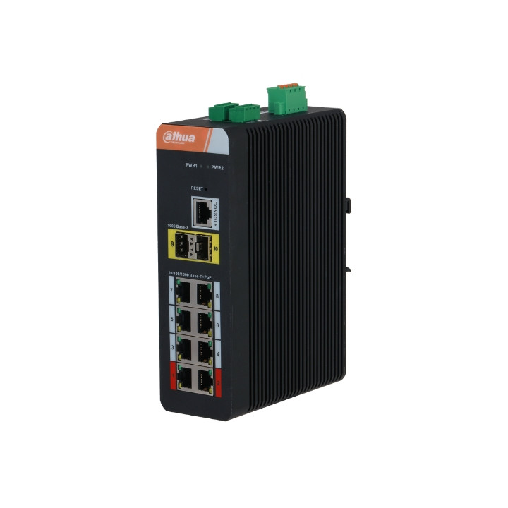 DAHUA IS4210-8GT-120 rūpnieciskais PoE slēdzis 8+2 SFP