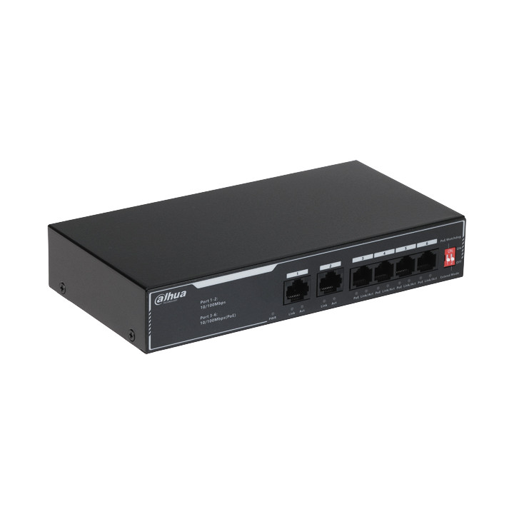 DAHUA SF1006LP 6 portu PoE slēdzis 4 PoE