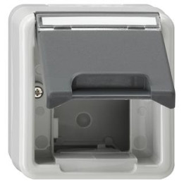 GIRA 026230 Gehäuse Klappdeckel + Beschriftungsfeld Einschübe Komm.technik WG AP Grau