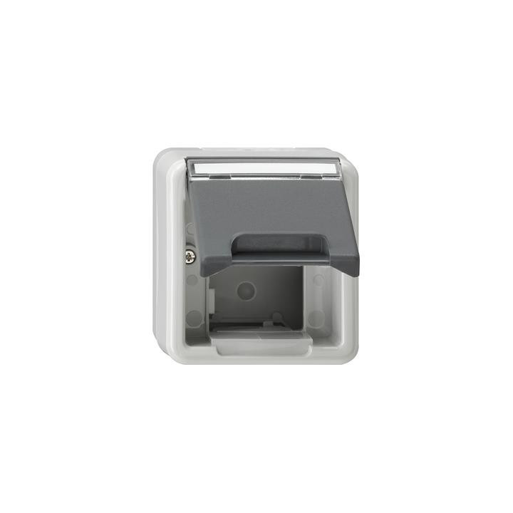 GIRA 026230 Gehäuse Klappdeckel + Beschriftungsfeld Einschübe Komm.technik WG AP Grau