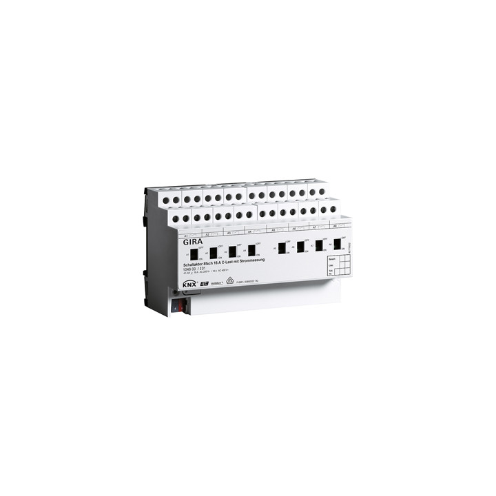 GIRA 104600 Schaltaktor 8f 16 A Hand + Strom C-Last KNX REG