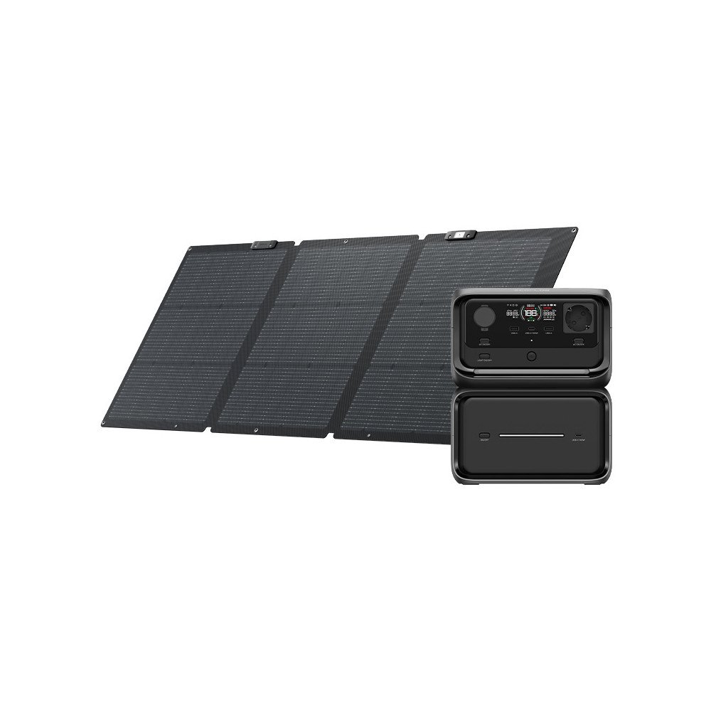 Rinkinys: Ecoflow River 3 Max Plus elektrine 160W fotoelektros skydelis.