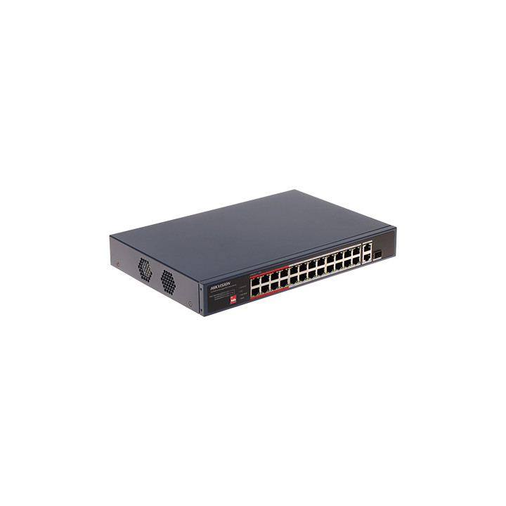 Hikvision DS-3E0326P-E/M(C) 24 portu Fast Ethernet neuzraudzīts PoE slēdzis