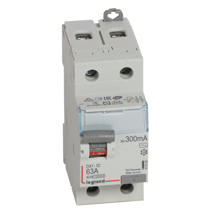 RCD DX?-ID - 2P - 230 V~ - 63 A - 300 mA - maiņstrāvas tips