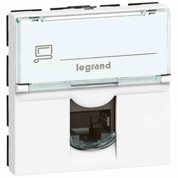RJ 45 ligzda Mosaic Cat. 6 UTP - 2 moduļi - balti