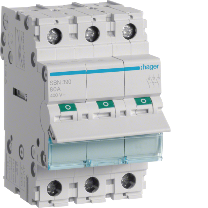 Hager SBN390 3P 100A Main Switch / Isolator
