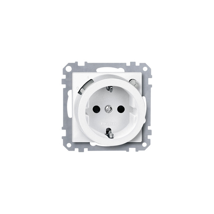 Merten 232819 FI-SCHUKO-Sicherheitssteckdosen-Eins. m. ee. Berührungssch., polarweiß, Sys. M
