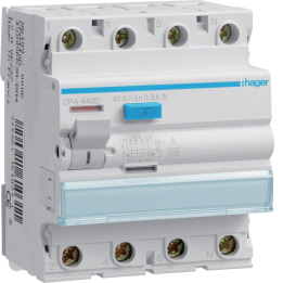 Hager CPA440D RCCB 4P 40A 300mA Type A Selective (S)