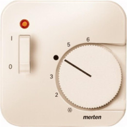 Merten 538574 Zentralplatte für Raumtemperaturregler-Einsatz mit Schalter, weiß, System Basis
