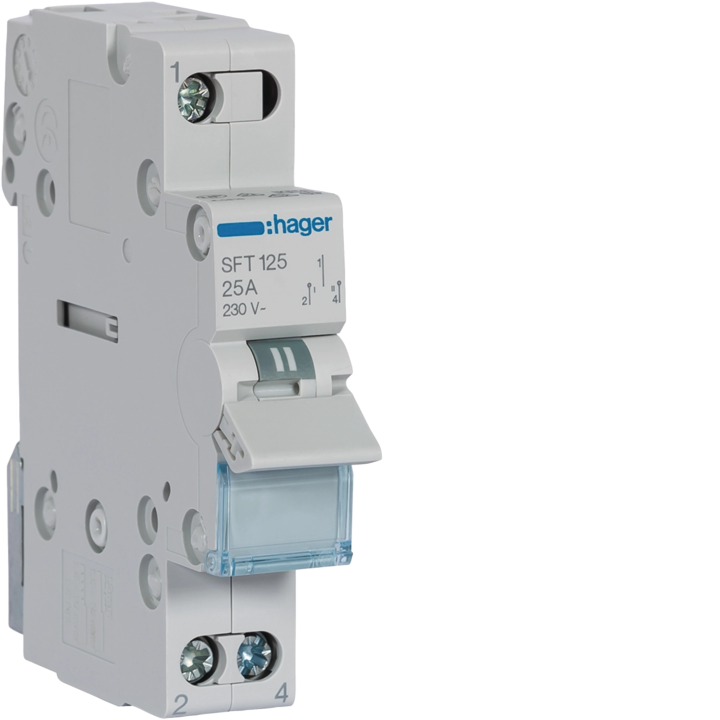 Hager SFT132 1P 25A Centre Off Changeover Switch