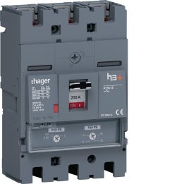 Автоматический выключатель Hager HET200DR MCCB h3+ P250 3P 200A 70kA (термомагнитный)
