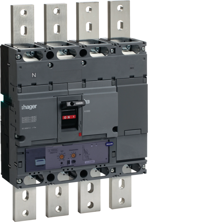 Hager HNE971H MCCB h1000 4P 1000A 50kA LSI