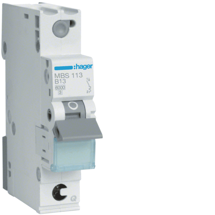 Hager MBS113 MCB 1P 6kA B-13A Quick Connect 1M