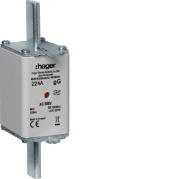 Hager LNH1224M NH1 gG 224A 500V AC Fuse Link with Central Indicator
