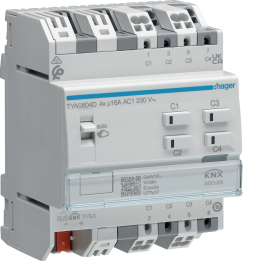Hager TYA604D Output Module 4-fold 16A C-Load Adapted