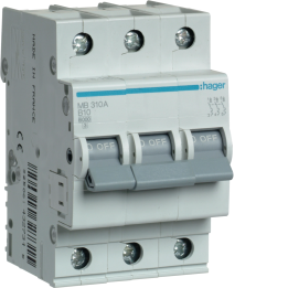 Hager MBS310 MCB 3P B-10A 6kA