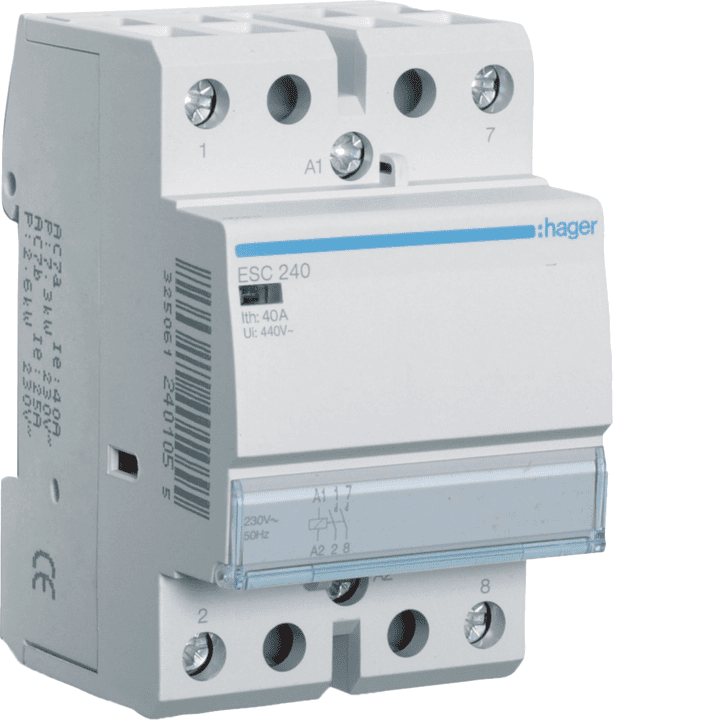 Hager ESC240 modulārais kontaktors 40A 2NO 230V
