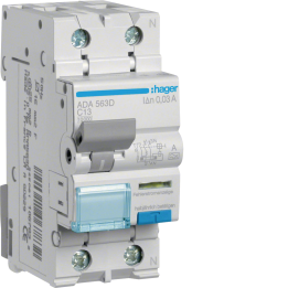Hager ADA563D RCBO 1P+N 10kA C-13A 30mA Type A