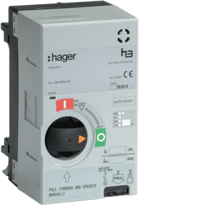 Hager HXB042H Mootoroperaator x250 230-240VAC
