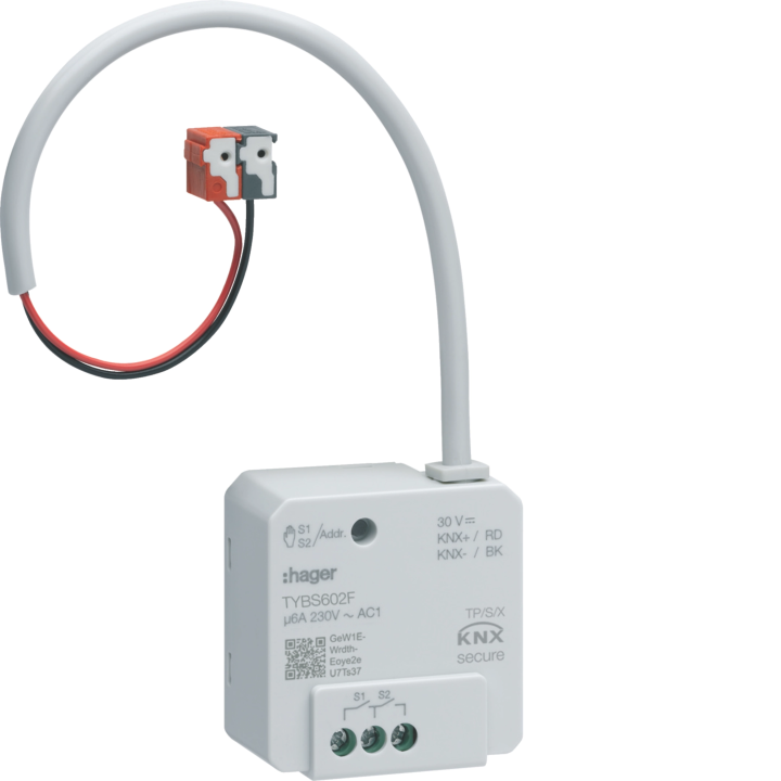 Актуатор Hager TYBS602F для KNX, 2x 6A, 230V AC, встраиваемый