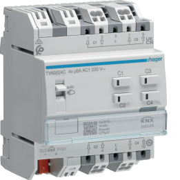 Hager TYAS624C KNX Shutter/Blind Actuator, 4-Channel 230V