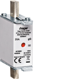 Hager LNH0020M NH000 gG 20A 500V sulakelinkki keskusilmaisimella