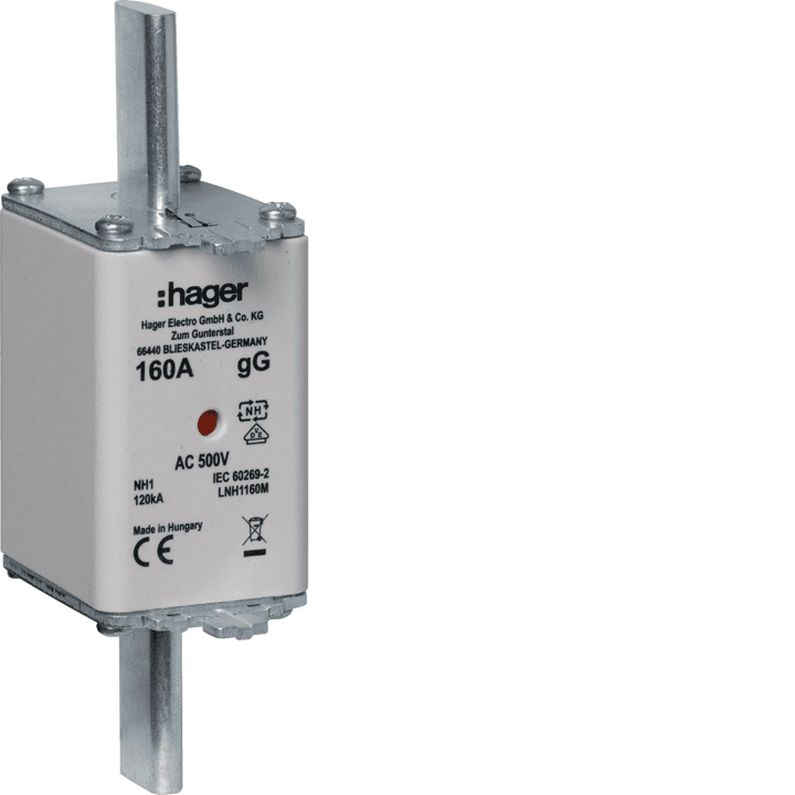 Hager LNH1160M HRC LV-sulake NH1 gG AC500V 160A